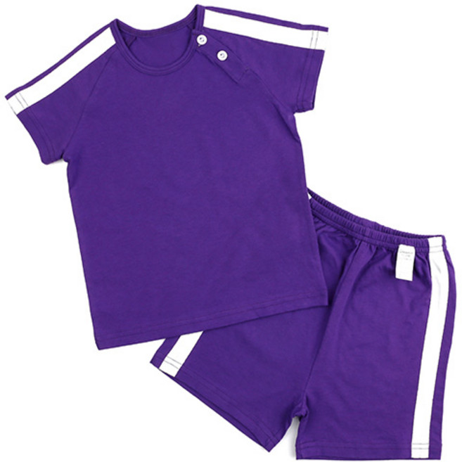 메이키즈 아동용 통기성 모노라인 오가닉 5부 40수 싱글 실내복 상하 세트