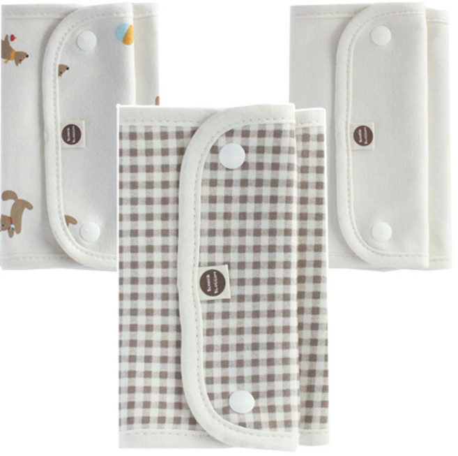 바니블라썸 아기띠 침받이 3종 x 2p 세트, 코코아체크 다람쥐, 1세트