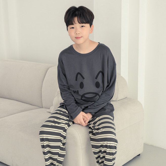 코코드림 주니어용 화난너 캐주얼 긴팔 잠옷 상하의 세트