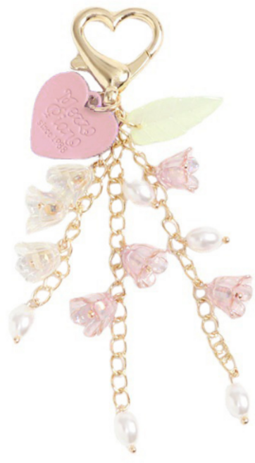 GIRING 파스텔 은방울꽃 하트 키링, 핑크, 1개