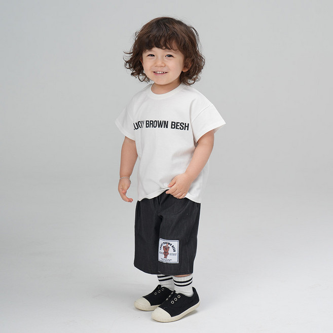 KIDSCOMO 兒童透氣幸運熊短袖上下套裝