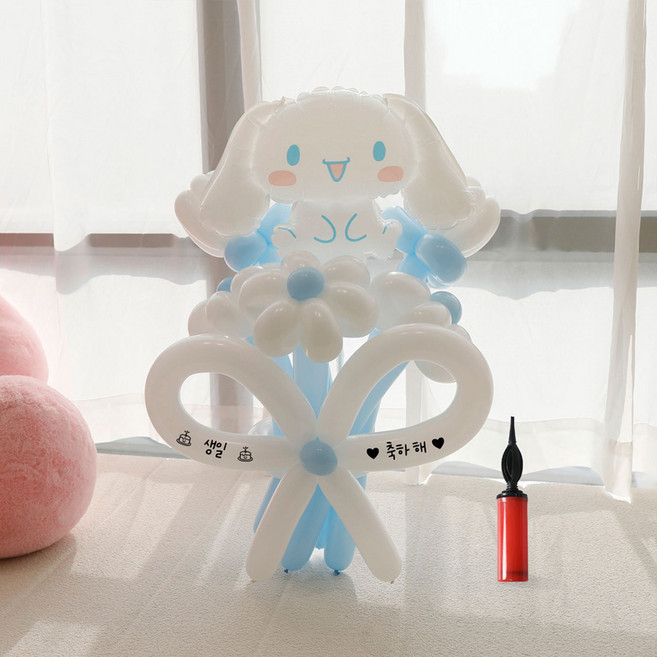 P&B UNITY 角色字母DIY花束魔法氣球組, 04 大耳狗 天空藍, 1套