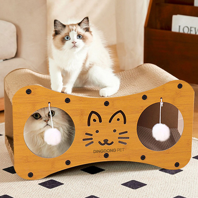 딩동펫 사탕 숨숨집 스크래쳐, 브라운, 1개