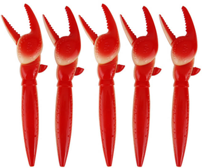 인디케이 갓잡은 랍스타 집게 볼펜, 빨강, 5개