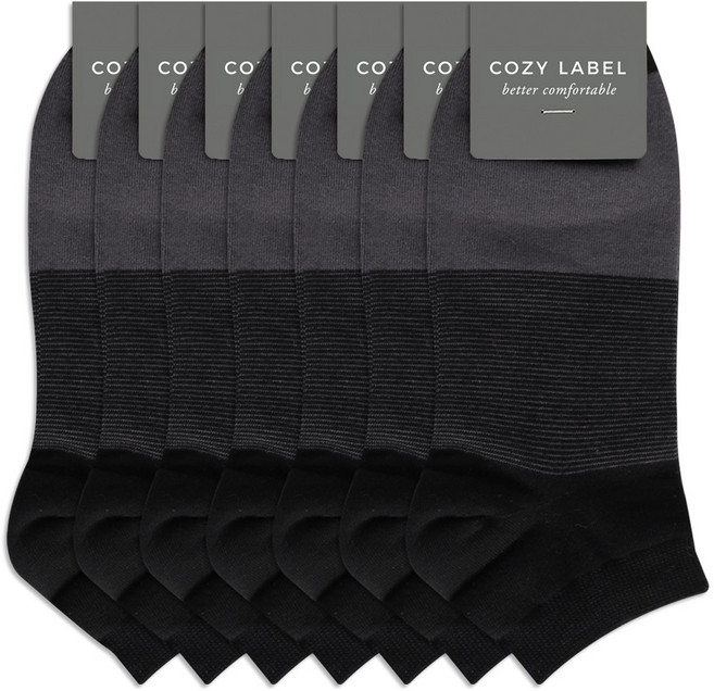 코지라벨 남성용 코지라벨 스트라이프 정장 발목양말 7켤레