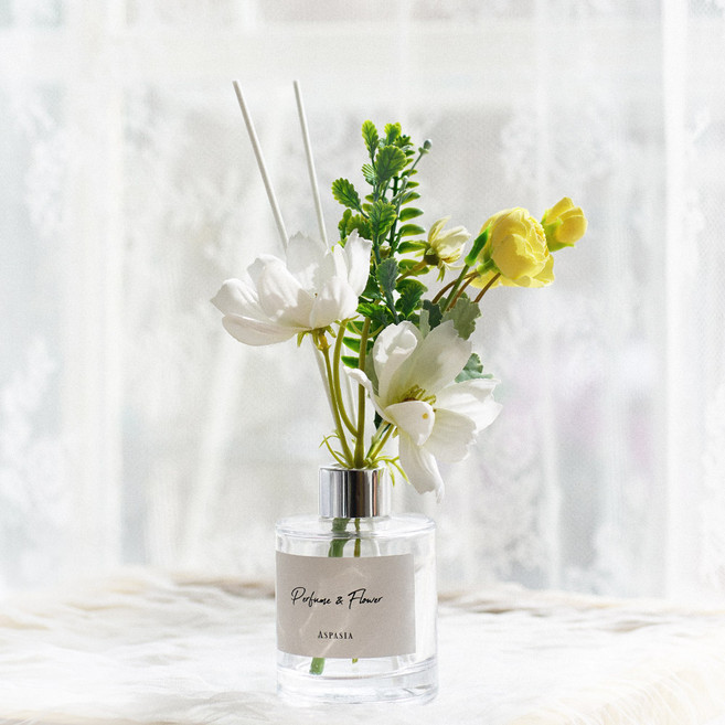 아스파시아 그린브리즈 플라워 디퓨저 옐로우 라넌 세트, 블랙체리, 1세트