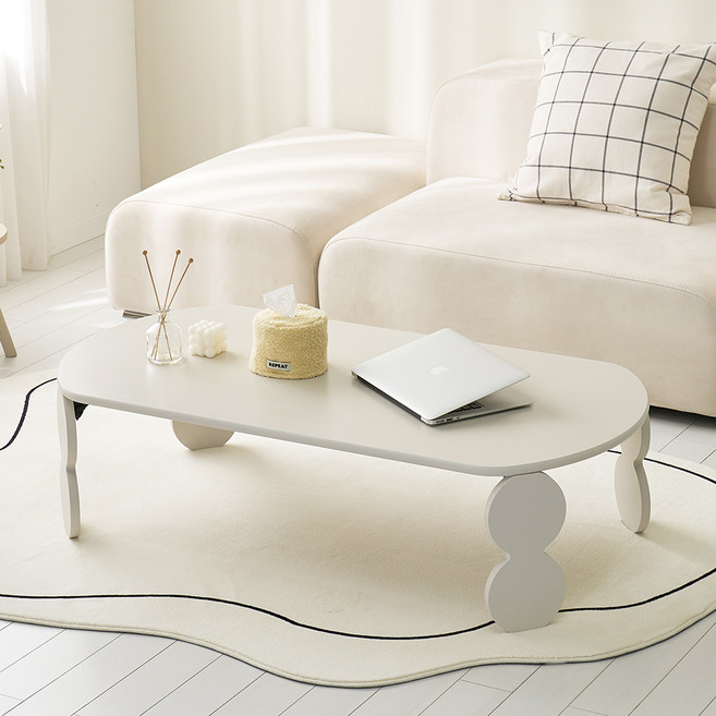 인디우드 모아 접이식 테이블 1200, 머드베이지