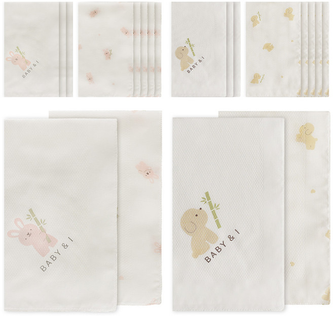 베이비앤아이 밤부 나염 손수건 패턴 12p + 포인트 8p 세트