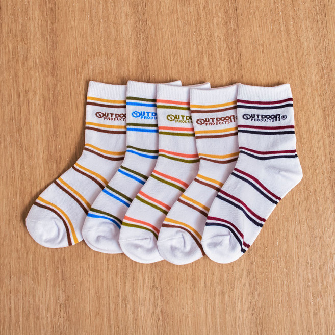 아웃도어프로덕츠 아동용 플레이풀 스트라이프 중목 5켤레 세트