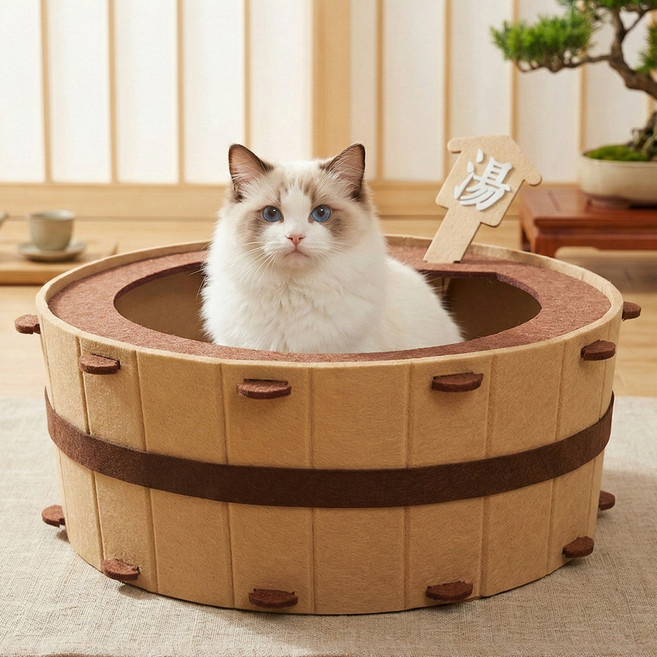 둥둥펫 고양이 따끈 온천 하우스, 혼합색상, 1개