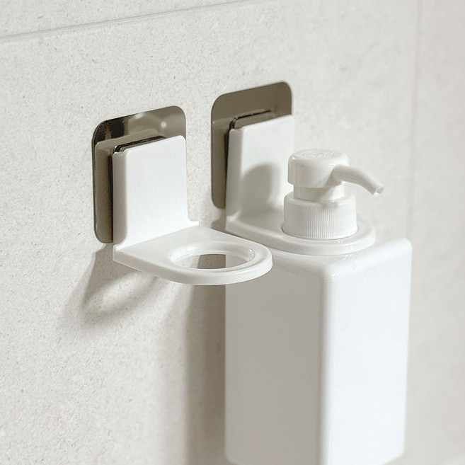 모나코올리브 무타공 샴푸 린스 홀더, 화이트, 2개