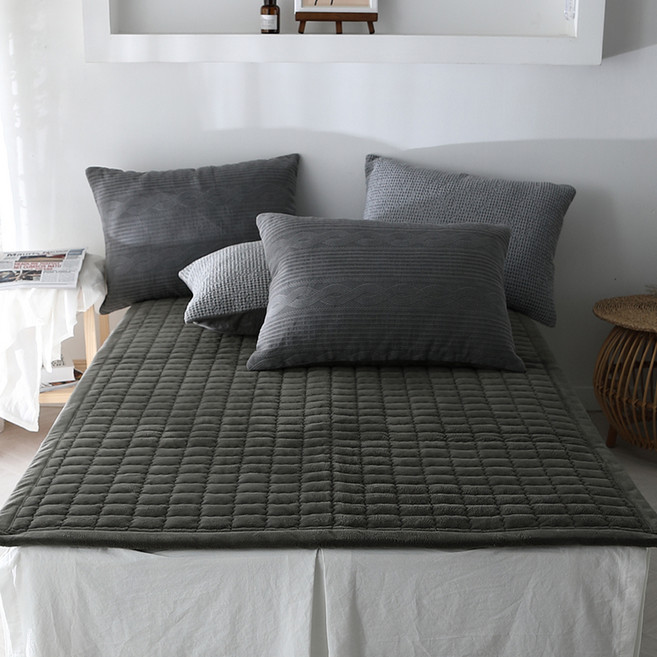 보드라미 극세사 순면 꽈배기니트 카페트, 차콜