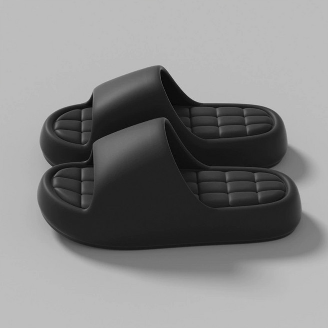 마메 엠보싱 키높이 실내화 슬리퍼, 1개, 블랙