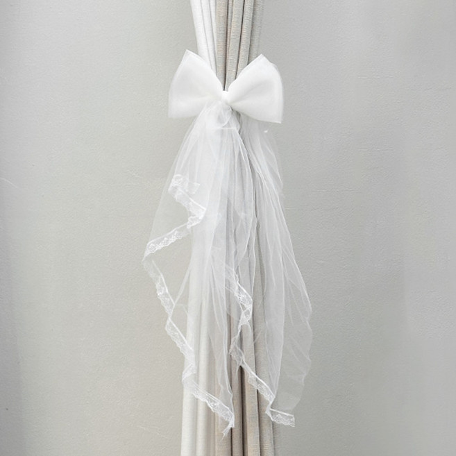 더원홈데코 레이스 리본 커튼 타이백 20 x 60 cm, 1개, 화이트