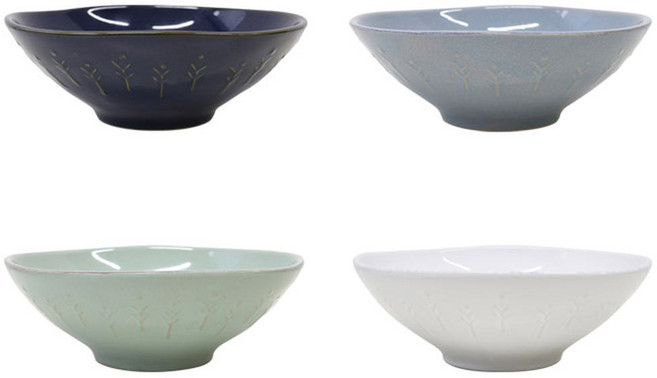 L Foret 麵碗4色組, 1組, 深藍色 + 綠色 + 灰色 + 白色