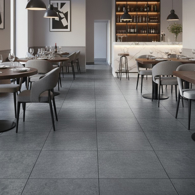 로즈로사 2T 본드식 데코타일 콘크리트 패턴 바닥재 ECB-2054 400 x 400 x 2mm, 다크 그레이, 10개