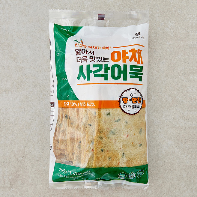영자어묵 얇아서 더욱 맛있는 야채사각어묵, 750g, 1개