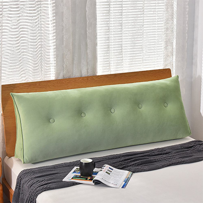 SOHEIM 三角天鵝絨超細纖維大型床頭靠墊, 柔和的綠色
