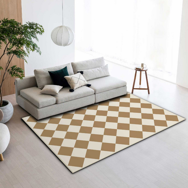 이정데코 체크 무드 모던 타일 물세탁 사계절 러그