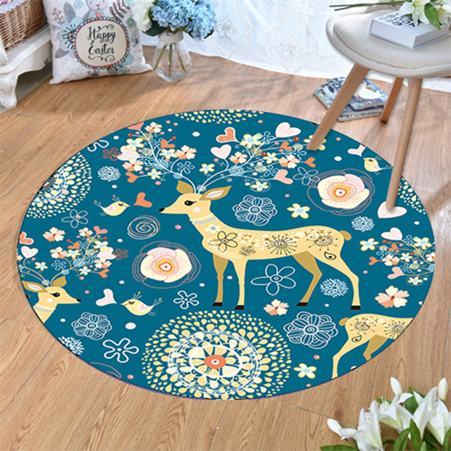 귀엽고 유니크한 캐릭터 원형 카페트 발매트, 14