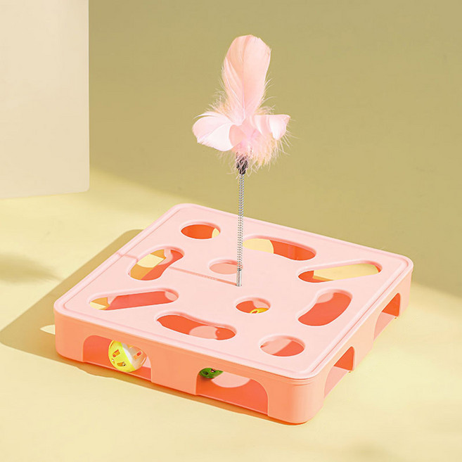 데이소이 고양이 퍼즐 사냥 볼 장난감 ONE SIZE, 03 핑크, 1개