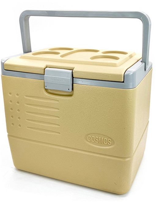 코스모스 차박 차량용 쿨러 소형 캠핑 아이스박스, 베이지, 13L