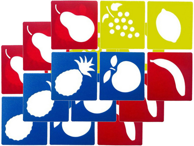 소형 스텐실판 6종 세트, 과일, 3세트