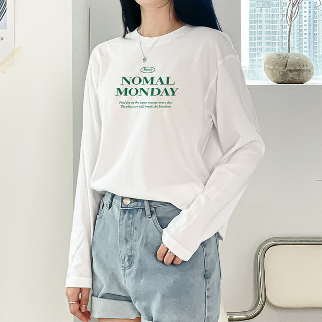 험블스튜디오 여성용 통기성 레터링 긴팔면티 ROCL_05