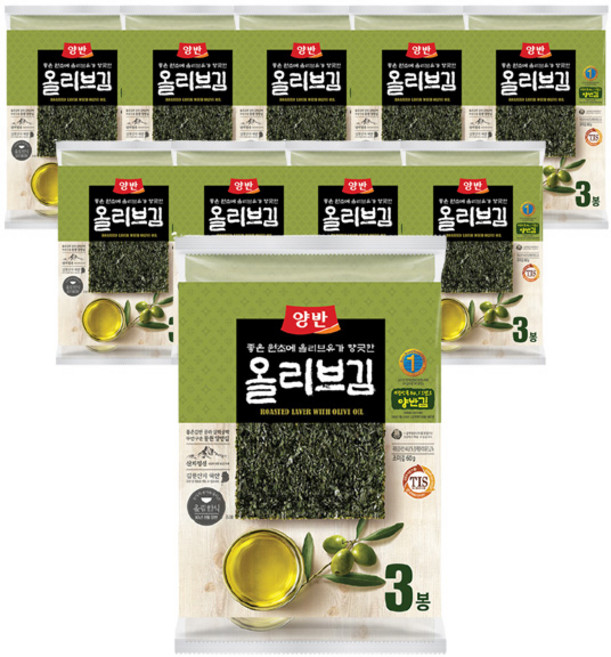양반 올리브 김, 60g, 10개