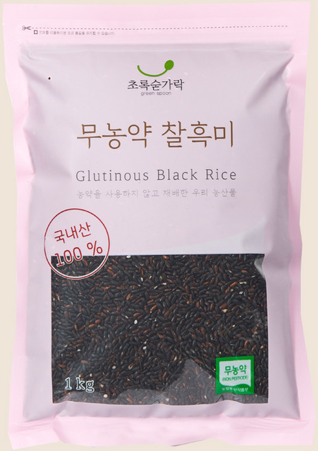 초록숟가락 무농약 찰흑미, 1kg, 1개
