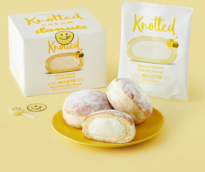 노티드 허니 요거트 도넛, 100g, 1개, 3개입