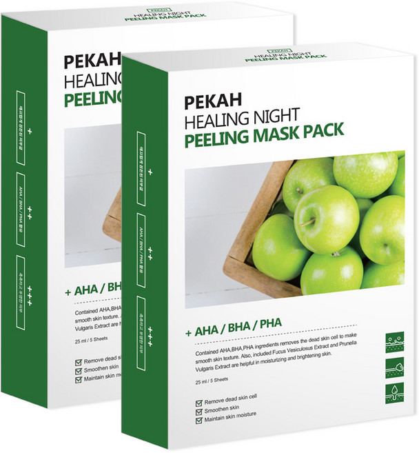 페카 힐링나이트 마스크팩 필링, 2개, 5개입