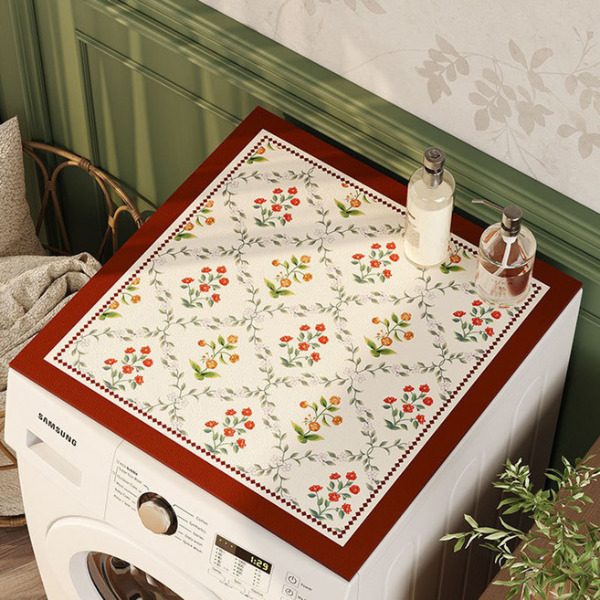 데이소이 레트로 고급스러운 세탁기 매트, 06 미니플라워