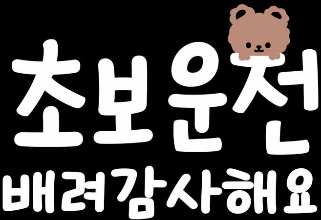 루키마켓 초보운전 빼꼼 곰돌이 차량용 스티커, 혼합색상, 1개