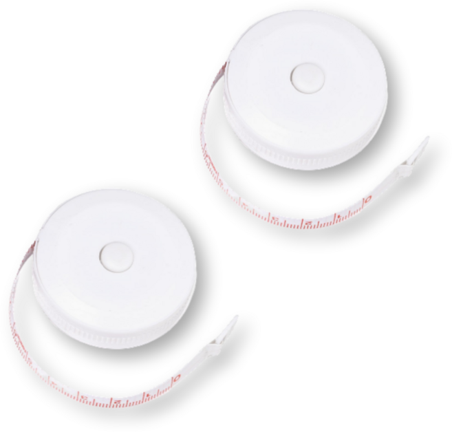 Happyj 便攜式量身捲尺 白色 2m 2入, 2個