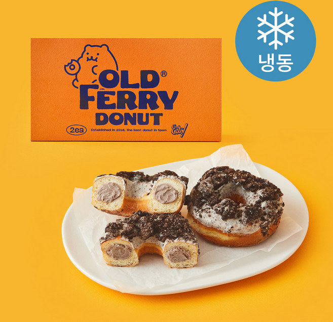 올드페리도넛 쿠키앤크림 도넛 (냉동), 160g, 1개, 2개입