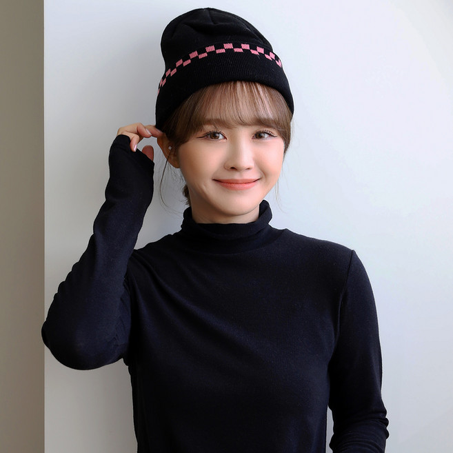 롸잇나우 도트 포인트 니트 비니