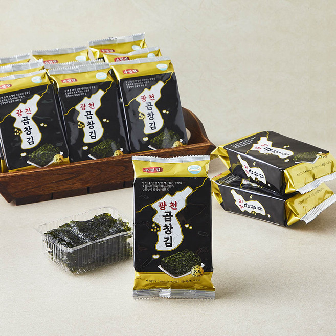 수정김 광천 곱창김, 4g, 1개, 16개입