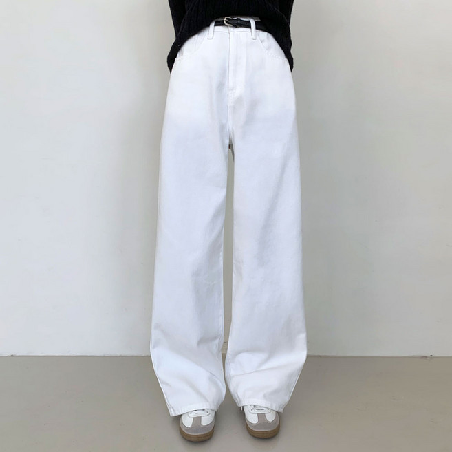 플랜데이 여성용 숏/미디움/롱 기장 로타 밴딩 베이직 코튼 와이드 팬츠