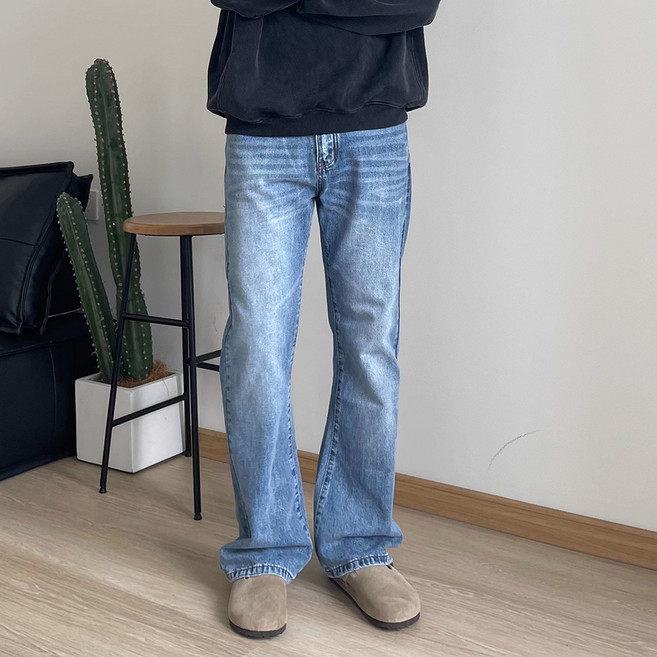 마켓에이 남성용 클린 워시드 데님팬츠