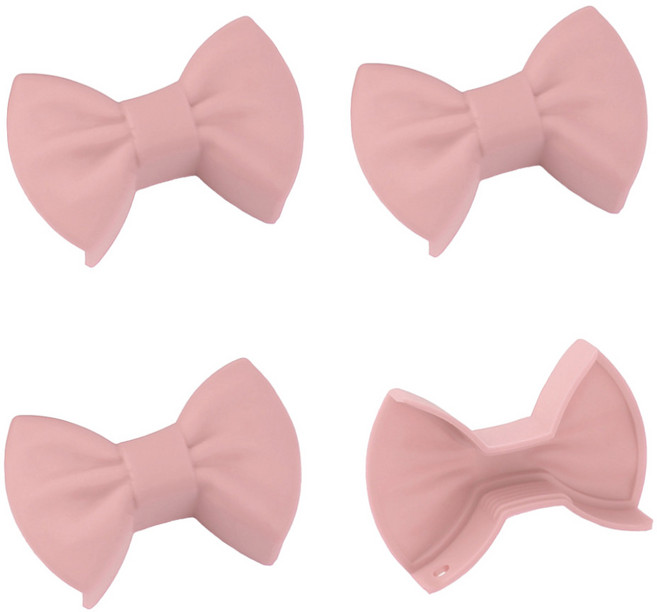 주앤지 실리콘 리본 냄비 손잡이, 핑크, 4개