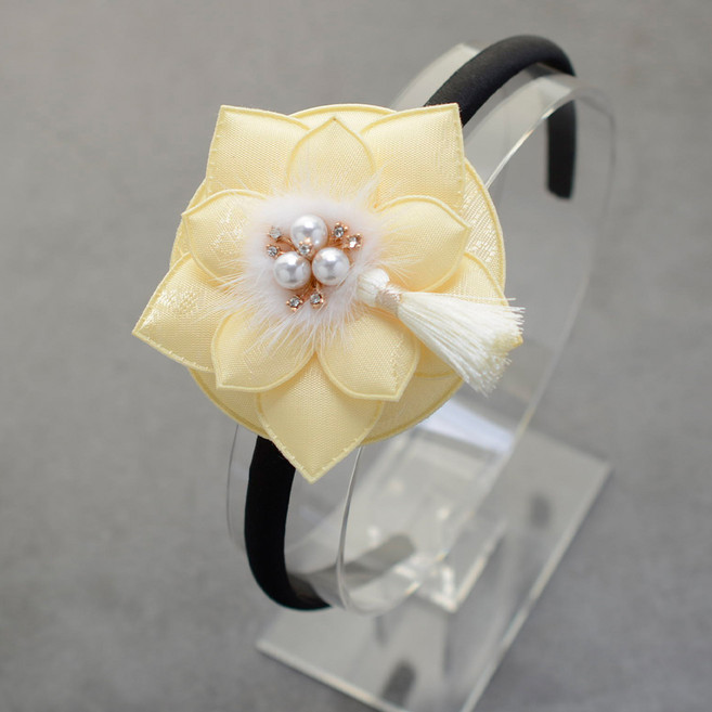 핸날 보슬 꽃송이 장식 배씨 머리띠