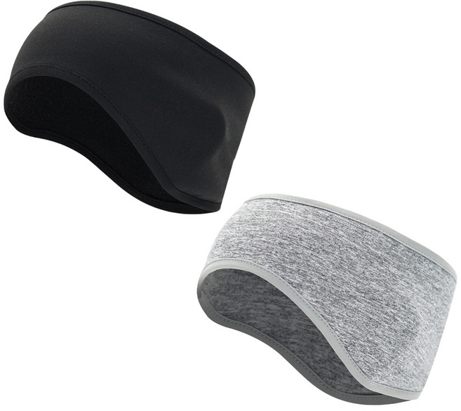 에이빅 히트기어 아웃도어 등산 방한용 귀마개 헤드밴드 2종 세트, 블랙 + 그레이, 1세트