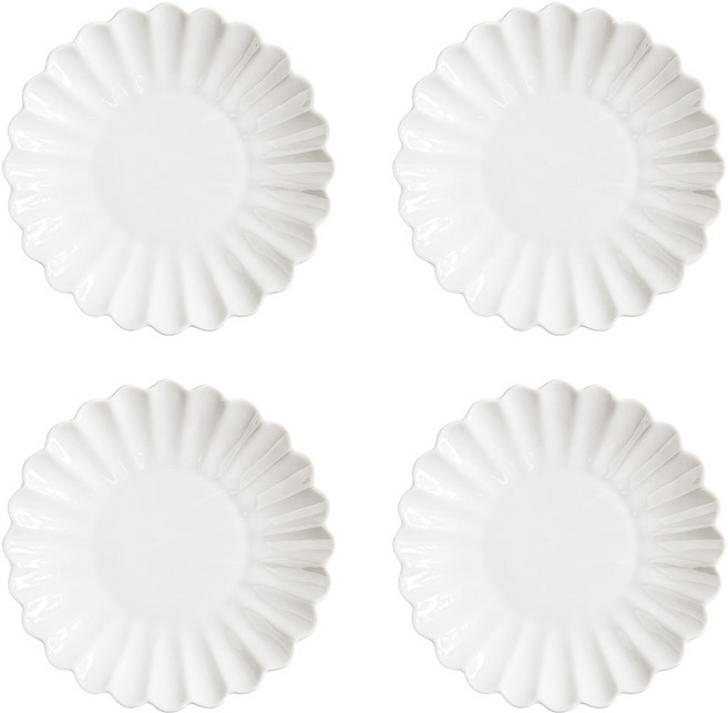 시라쿠스 네이처 프리즈 접시 6, 4개, 화이트