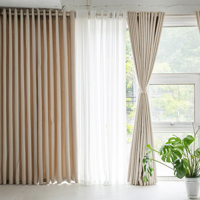 끌래망스 벨리체 암막커튼 2p + 실속 커튼봉 세트