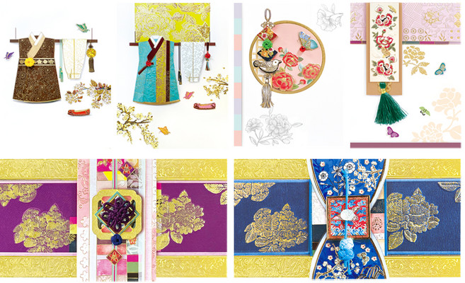 전통 조각보 카드 4종 + 봉투 2종 세트, FT1035-5(봉투), FT1035-6(봉투), FT1043-5(봉투), FT1043-6(봉투), FB222-5(봉투), FB222-6, 1세트