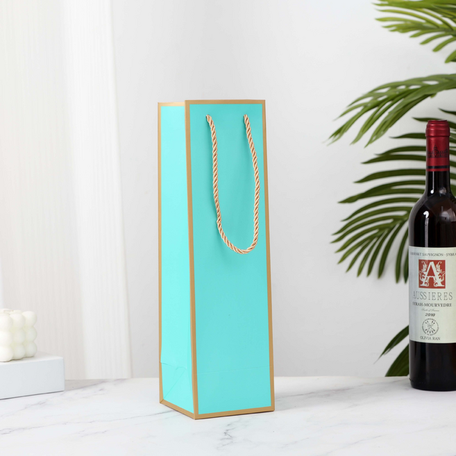 그리뉴얼 고급 테두리 와인 쇼핑백 싱글, 민트, 10개