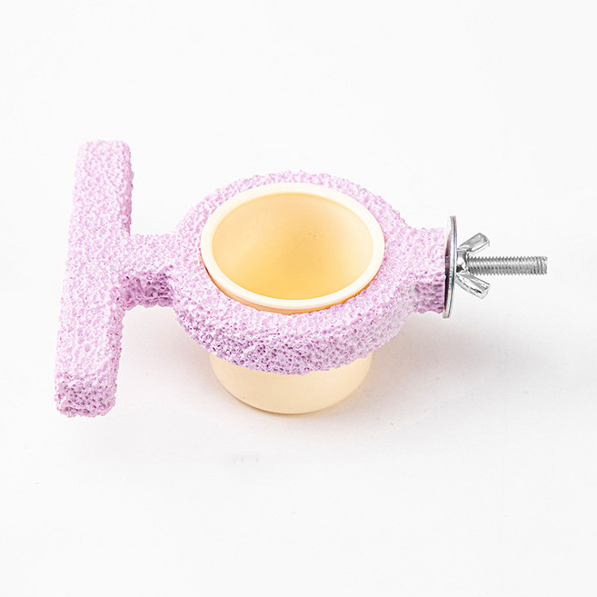 랜보어 앵무새 발톱스틱 스탠드 횃대 식기 10.5 x 10 cm, 퍼플, 1개