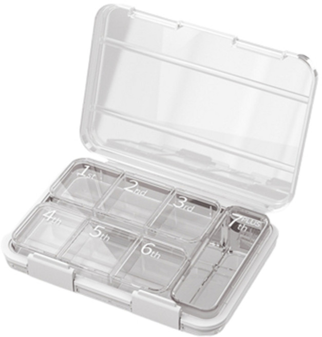 다퍼세일즈 휴대용 일주일 패키지 알약 상자 화이트, 1개