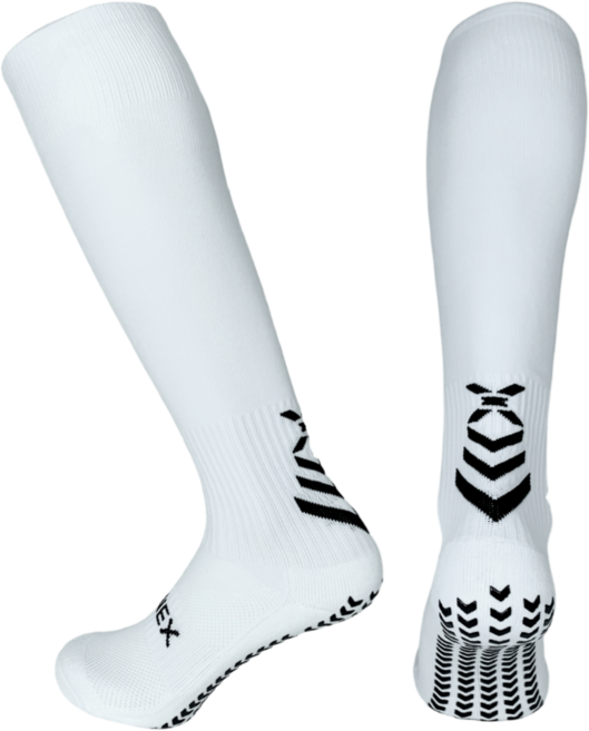 HnEx 장목 논슬립 등산 축구 스포츠 쿠션 양말, 화이트, 1개